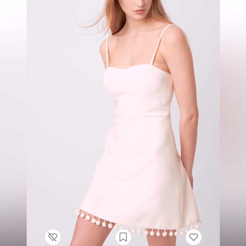 French Connection NWOT White Pom-Pom Dress
